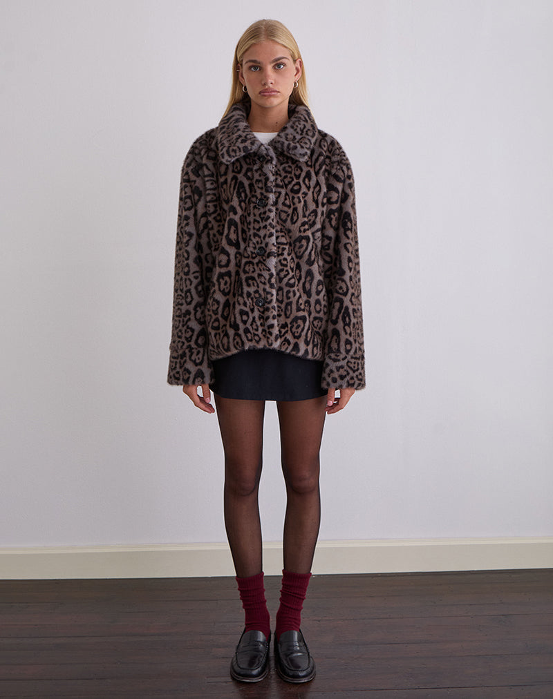 Image of Joji Jacket in Warm Grey Leopard