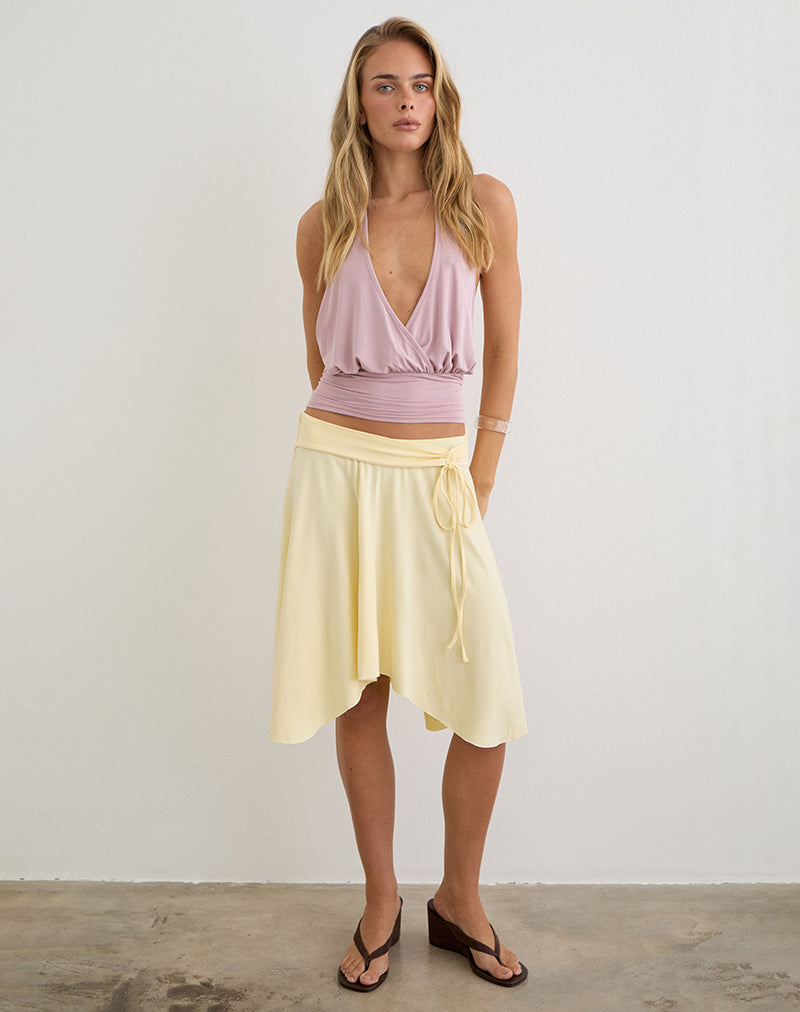 Image of Joonmir Midi Skirt in Rayon Jersey Lemon