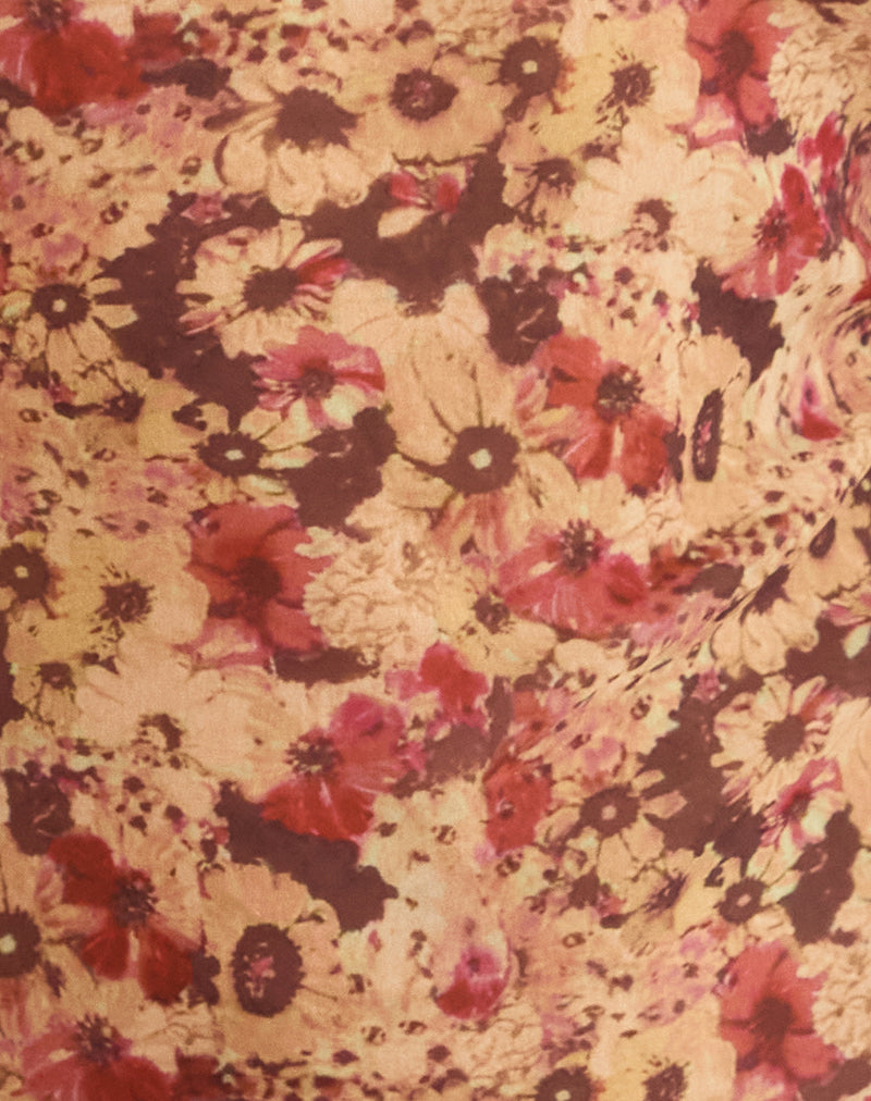 Image of Jovia Mini Dress in Chiffon Rusty Flower