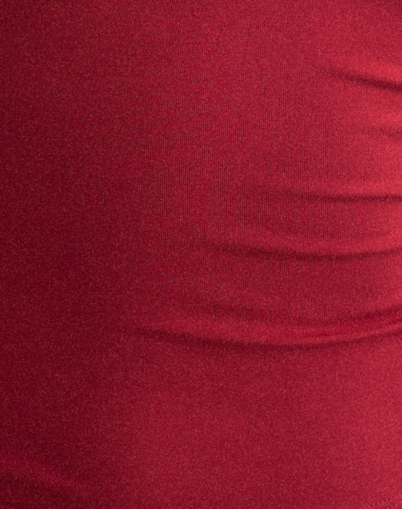 Image of Jugo Halterneck Top in Adrenaline Red with Eyelets