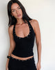 Image of Jugo Halterneck Top in Black with Eyelets