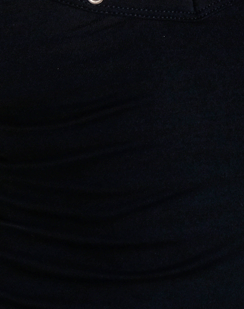 Image of Jugo Halterneck Top in Black with Eyelets
