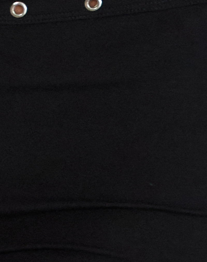 Image of Kento Hot Pant in Black with Eyelets