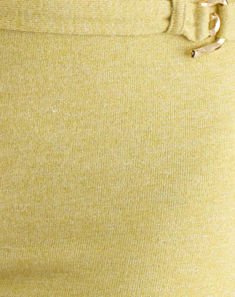 Image of Sera Micro Short in Shimmer Knit Yellow