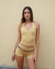 Image of Jules Top in Stripe Jersey Yellow Grey