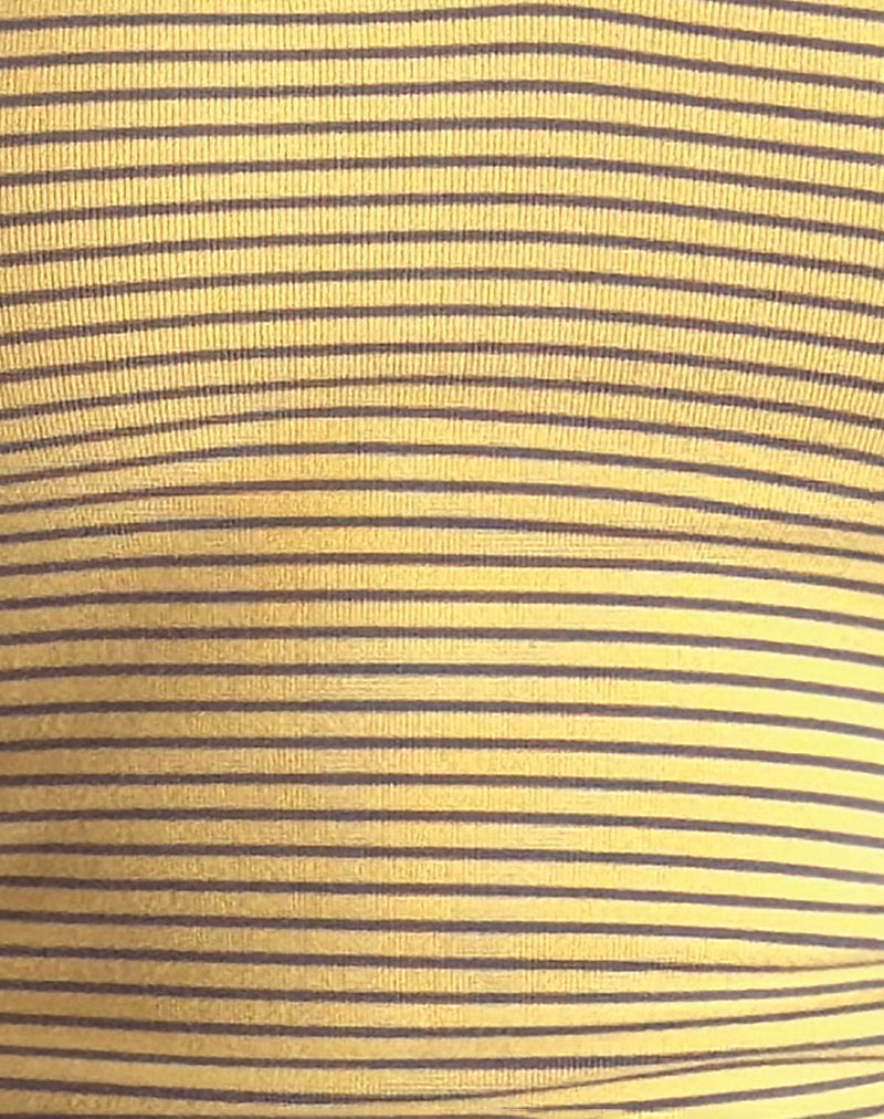 Image of Jules Top in Stripe Jersey Yellow Grey