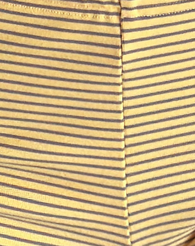 Image of Sera Micro Shorts in Stripe Jersey Yellow Grey