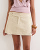 Image of Julis Buckle Waist Mini Skirt in Twill Beige