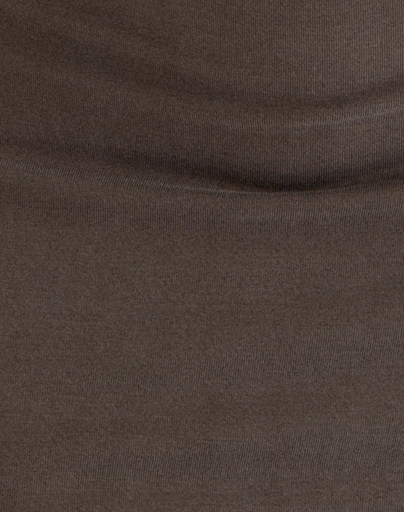 Image of Julitte Mini Dress in Cupro Dark Brown
