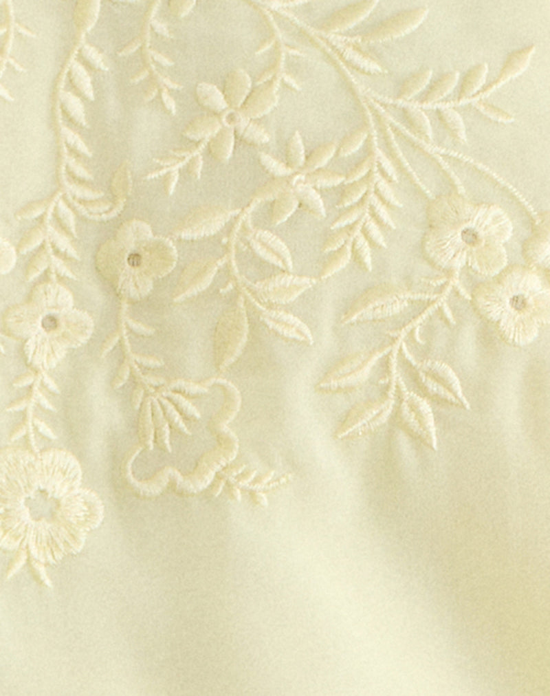 Image of Junaya Top in Lemon with Vintage Bloom Embroidery