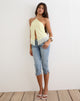 Image of Junaya Top in Lemon with Vintage Bloom Embroidery