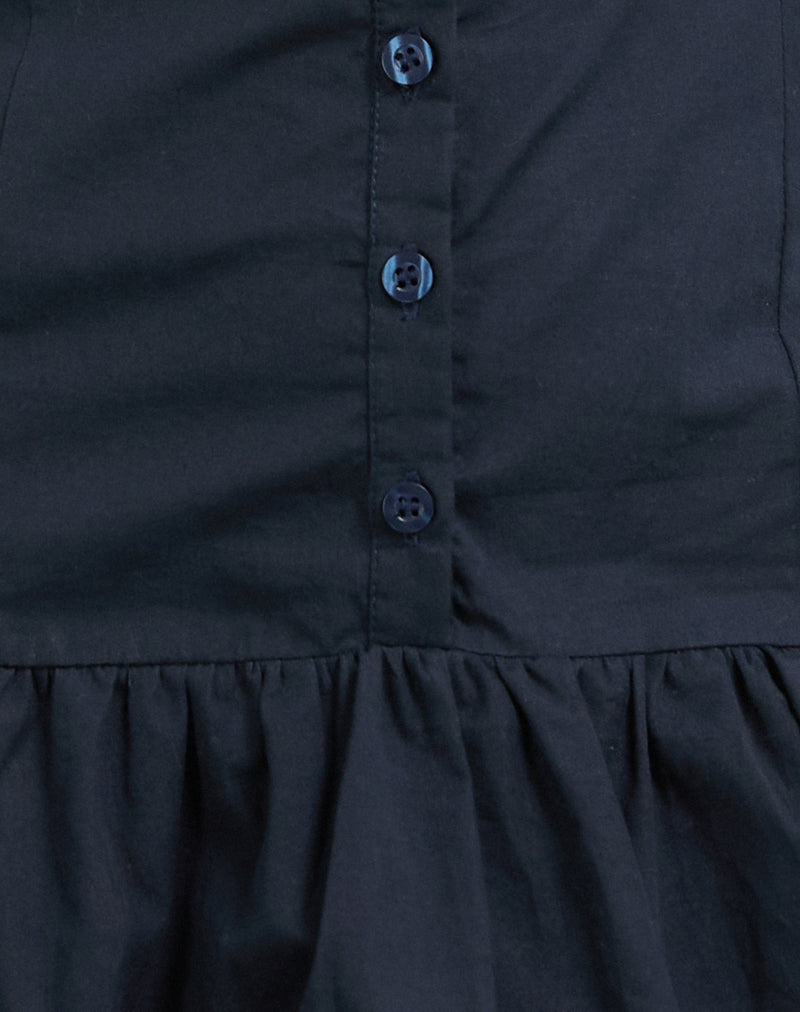 Image of Juun Puffball Mini Dress in Dark Navy