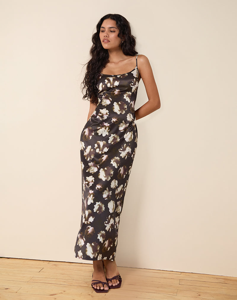 Image of Kafka Maxi Dress in Brown Floral Print