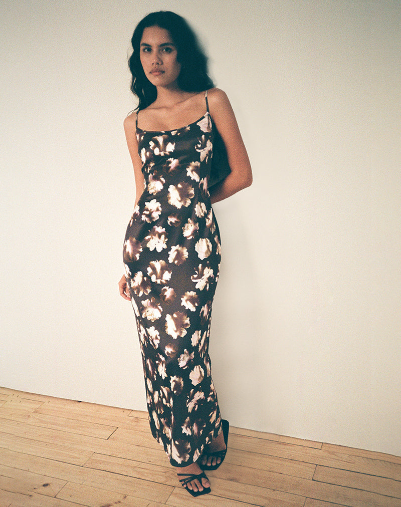 Image of Kafka Maxi Dress in Brown Floral Print