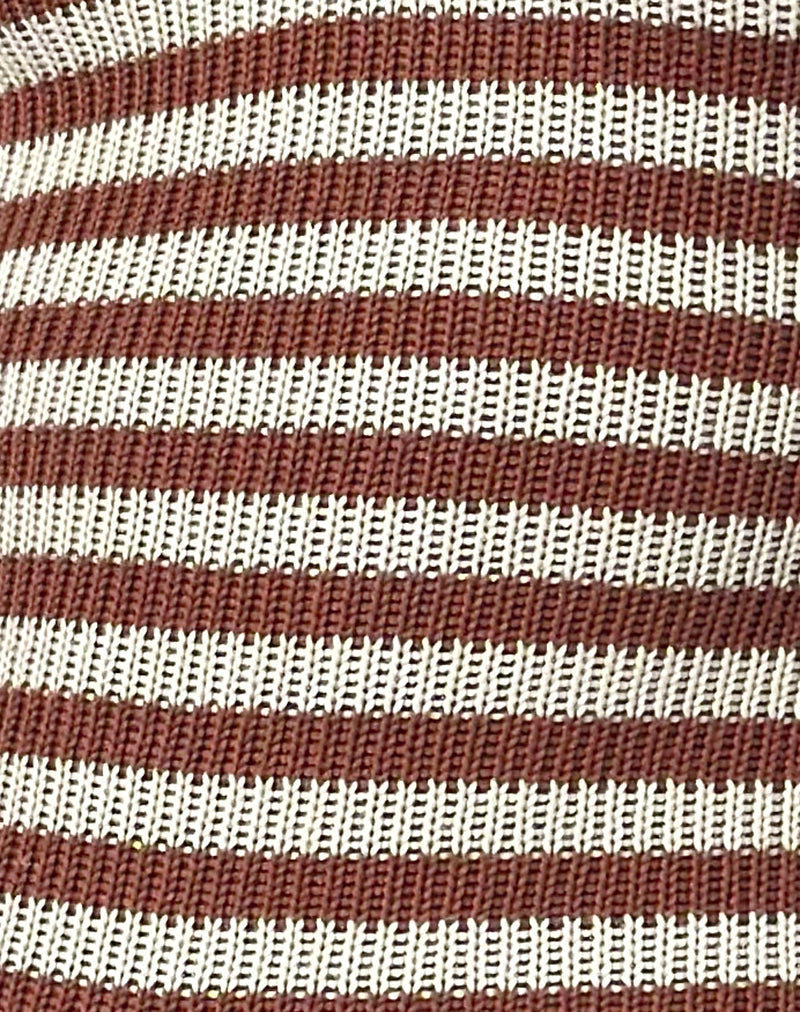 Image of Kaipo Tie Back Playsuit in Brown Ivory Stripe
