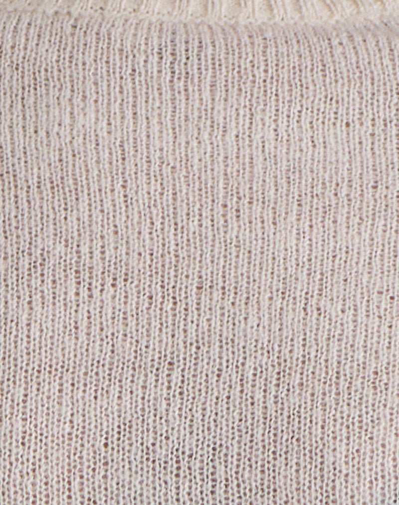 Image of Kaleo Roll Edge Jumper in Knit Ecru