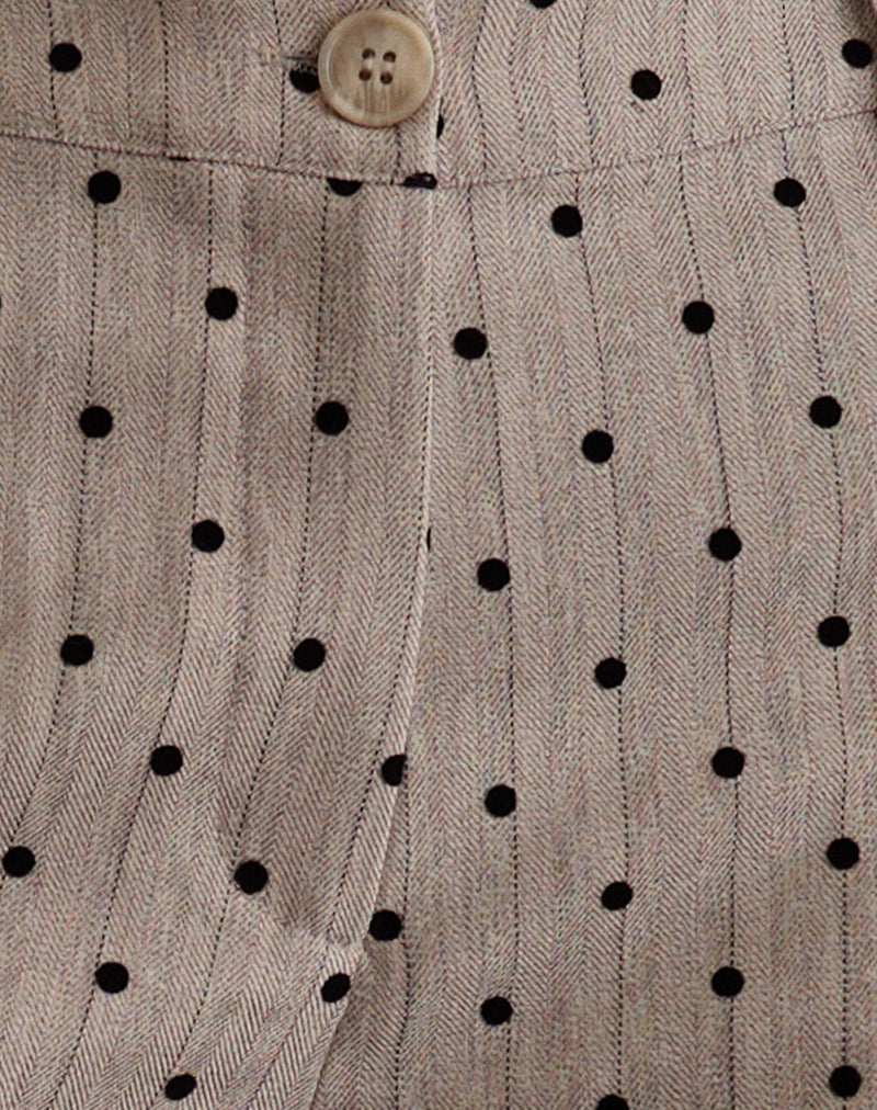 Image of Tatina Trouser in Beige with Polka Pinstripe