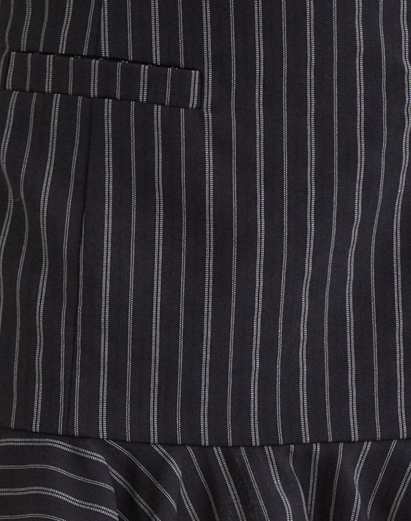 Image of Kalika Mini Skirt in Tailoring Stripe Black