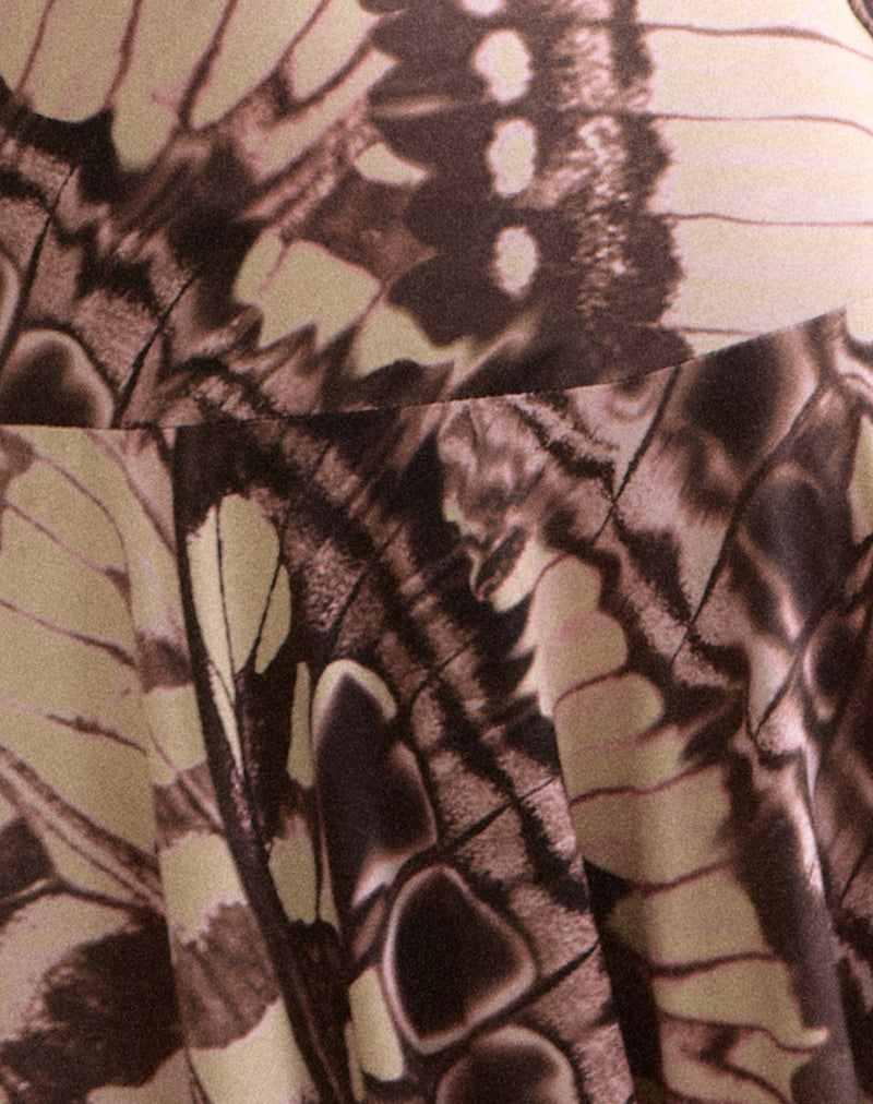 Image of Kalon Strappy Mini Dress in Enchanted Brown