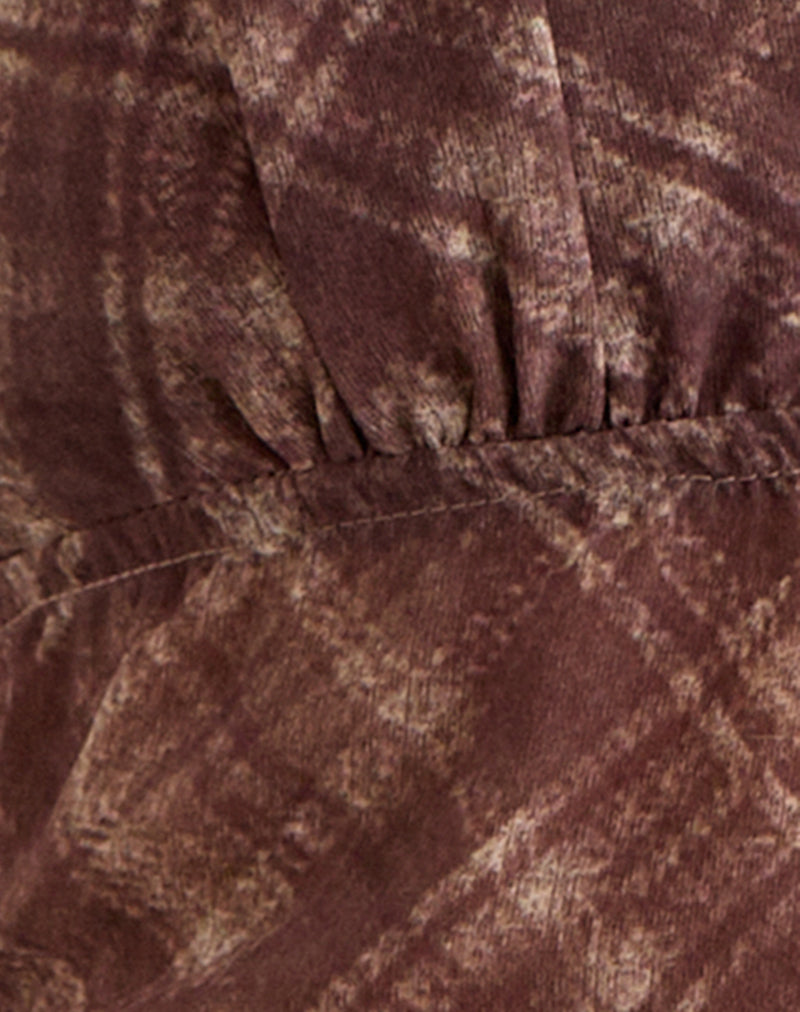 Image of Kaluli Halterneck Top in Stone Check Brown