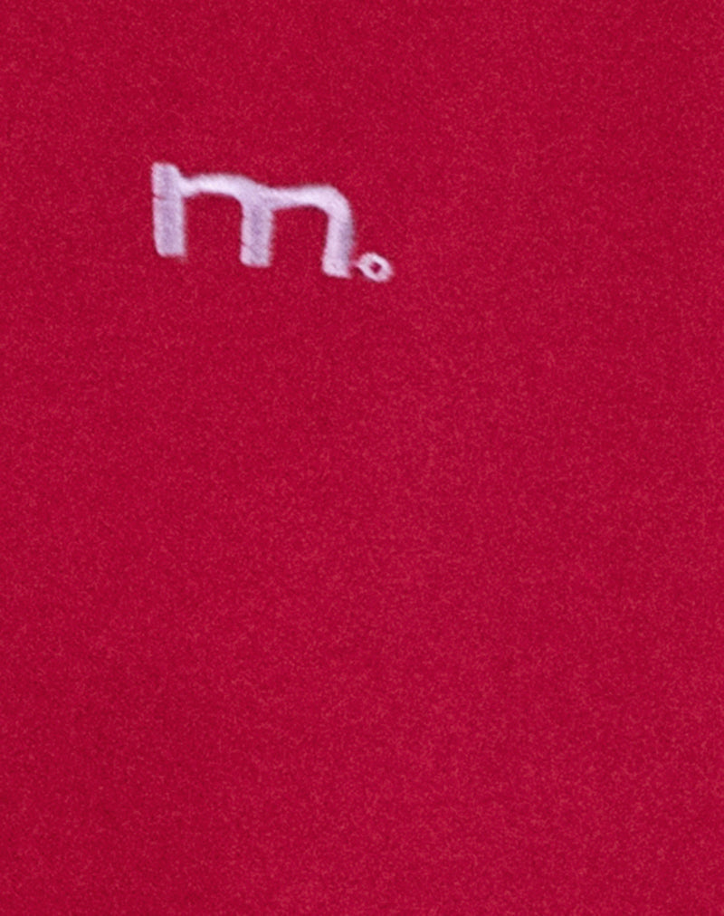 Image of Kamari Hoodie in Adrenaline Red with Violet M Embroidery