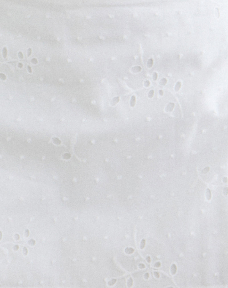 Image of Kanara Wrap Mini Skort in Broderie White
