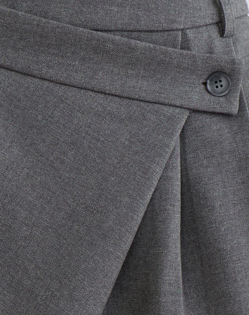 Image of Kanna Asymmetric Trouser in Tailoring Charcoal