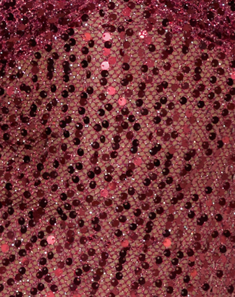 Image of Karachi Triangle Cami Top in Sequin Burgundy