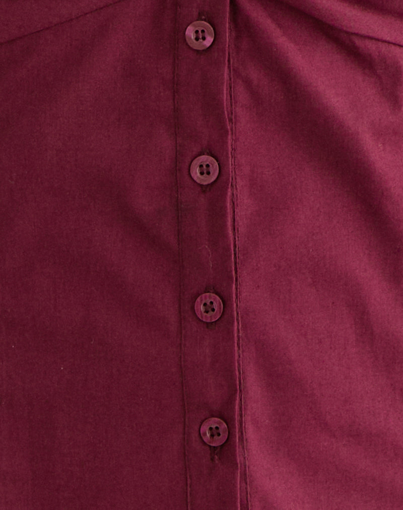 Image of Karis Shirt in Poplin Burgundy
