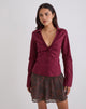 Image of Karis Shirt in Poplin Burgundy