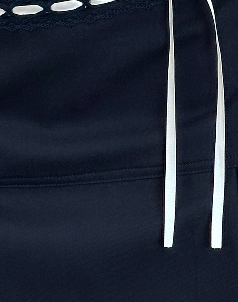 Image of Idalis Skort in Navy with White Binding