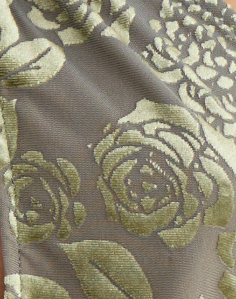 Image of Karise Plunge Top in Burn Out Mesh Olive