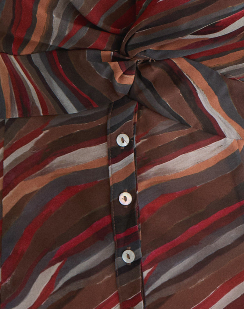 Image of Karisma Shirt in Chiffon 70's Shadow Stripe