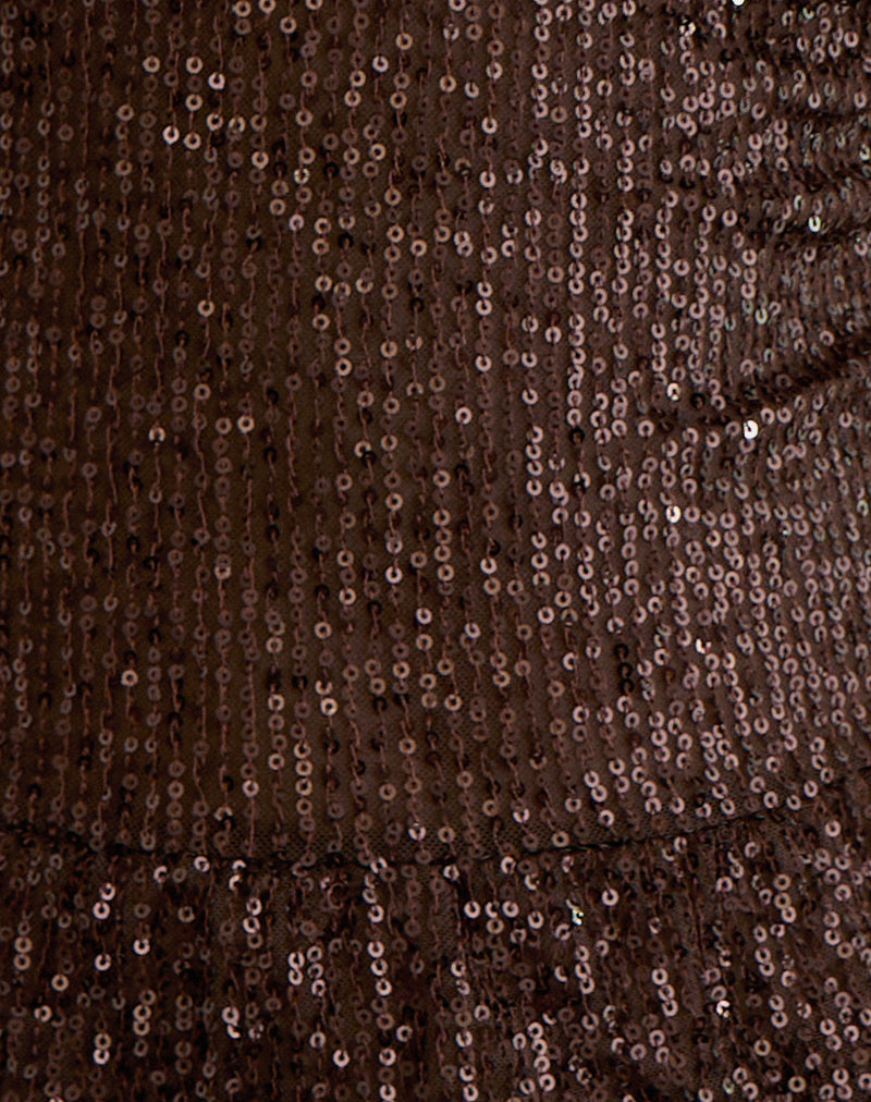 Image of Karka Cami Top in Drape Sequin Brown