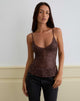 Image of Karka Cami Top in Drape Sequin Brown