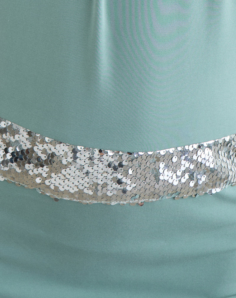 Image of Karuna High Neck Maxi Dress in Aqua Grey