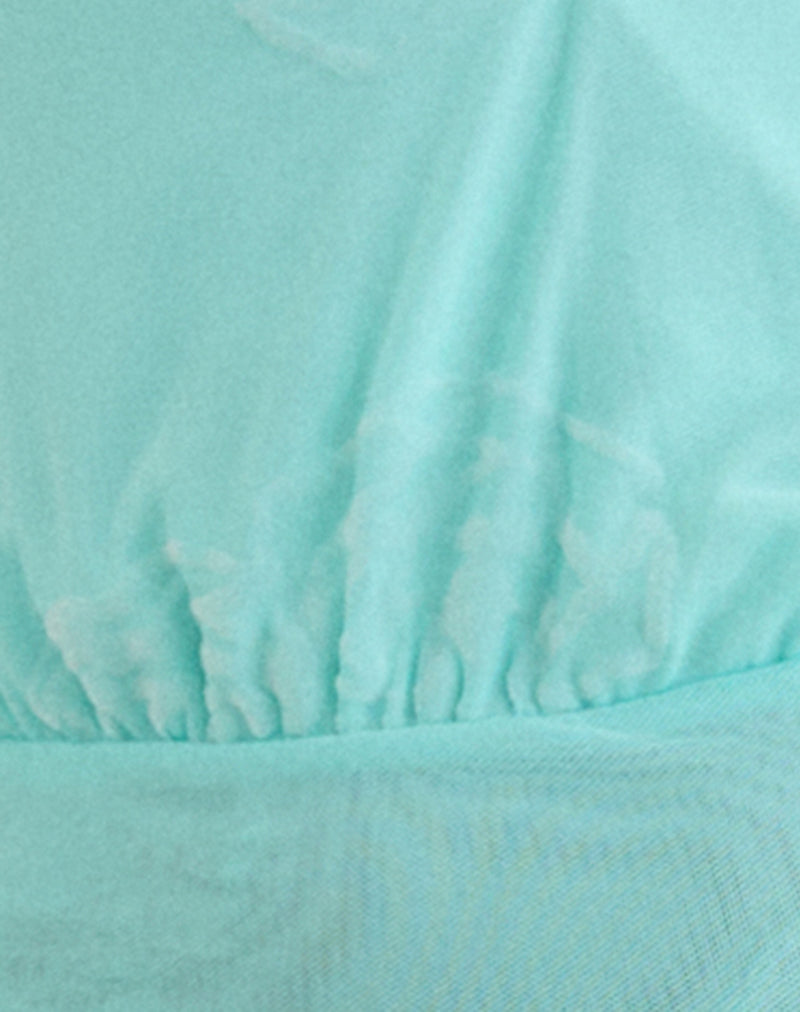 Image of Karya Top in Flock Floral Doodle Blue