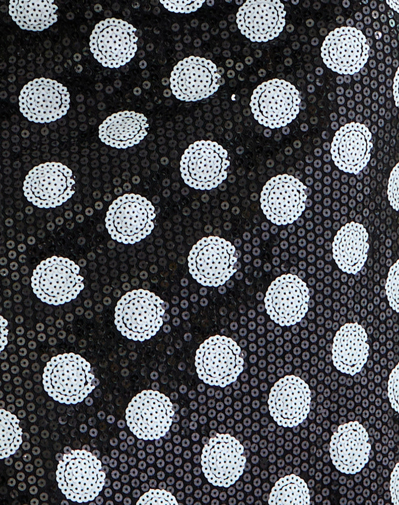 Image of Kavivi Midi Skirt in Polka Sequin Monochrome