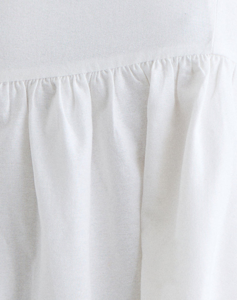 Image of Kayla Square Neck Mini Dress in Linen Ivory