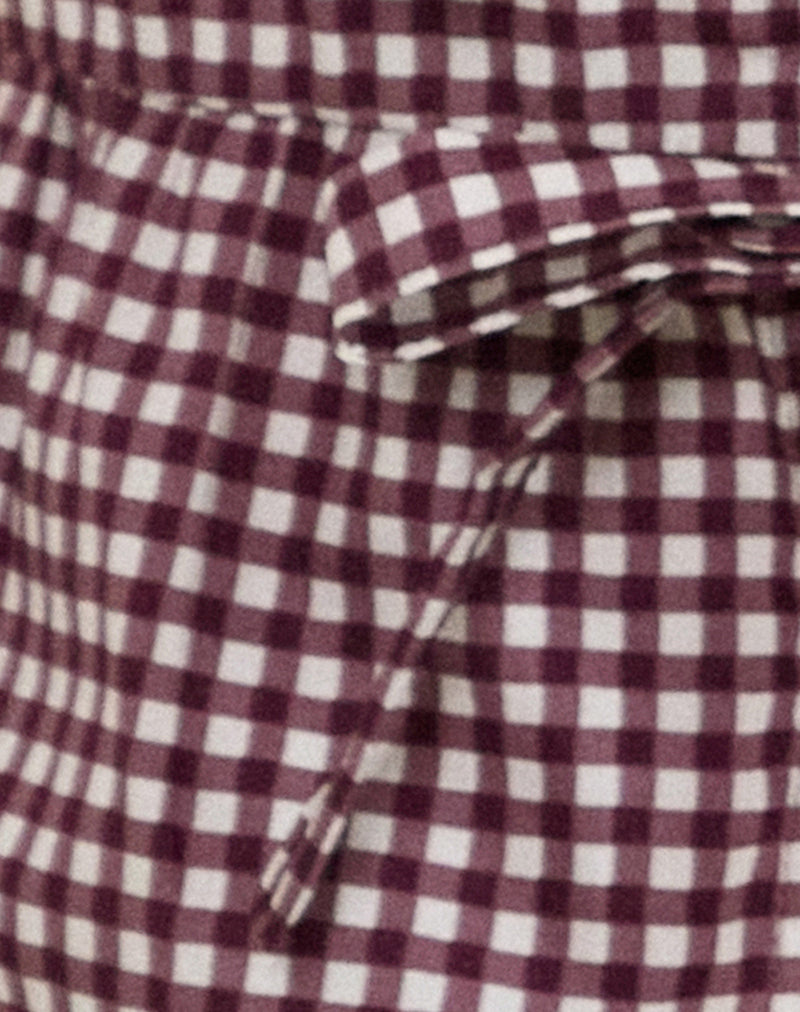 Image of Kayvata Top in Mini Gingham Wine