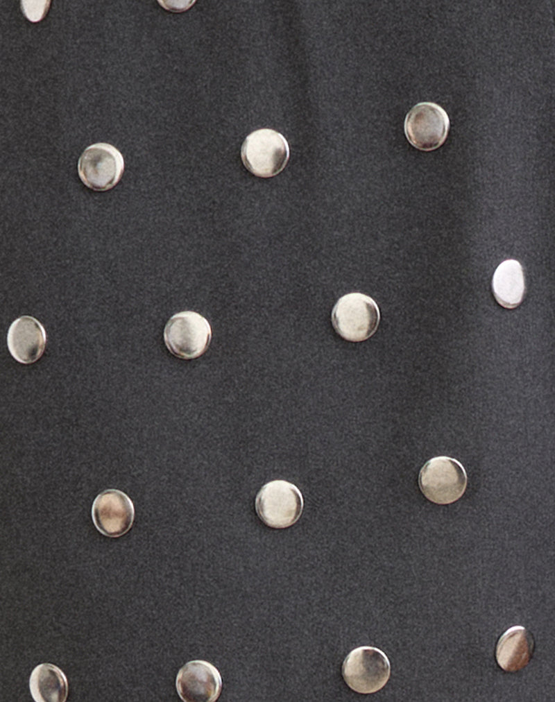 Image of Kenta Hot Pant in Studded Chiffon Dark Grey