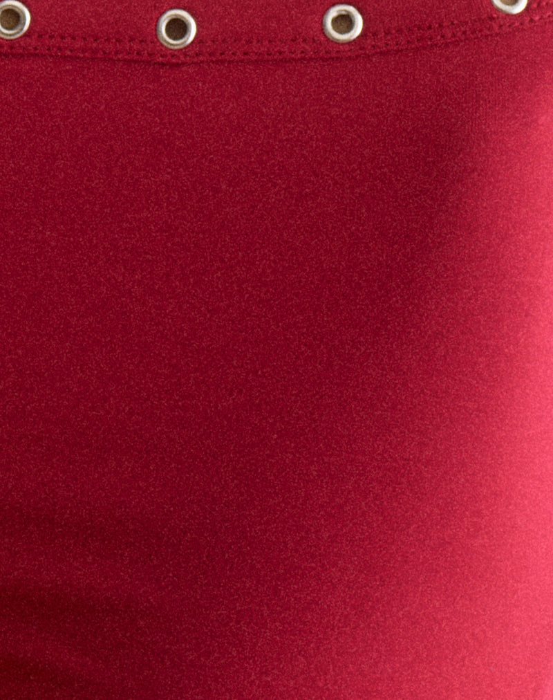 Image of Kento Hot Pant in Adrenaline Red with Eyelets