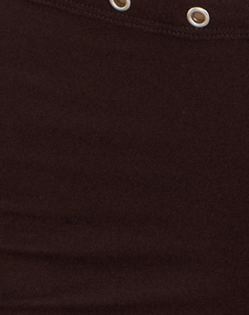 Image of Kento Hot Pant in Bitter Chocolate with Eyelets