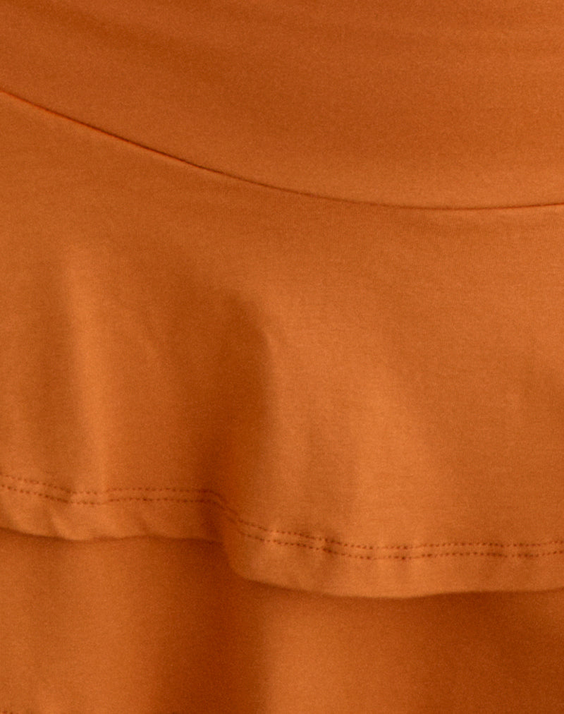 Image of Raeca Mini Skirt in Rayon Jersey Sunset Orange