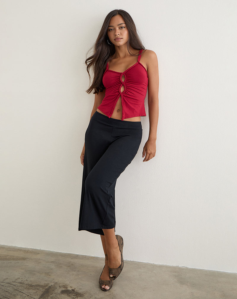 Image of Kepangan Cutout Top in Jersey Adrenaline Red