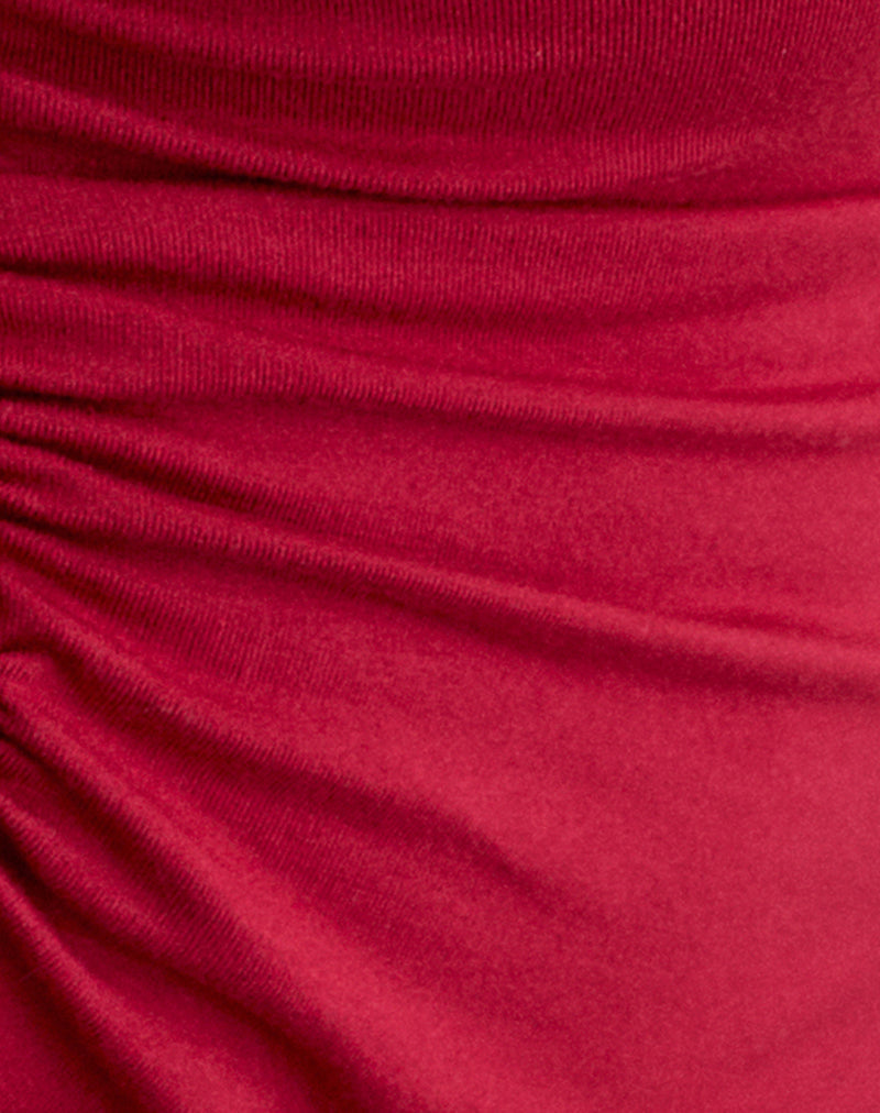 Image of Kepangan Cutout Top in Jersey Adrenaline Red