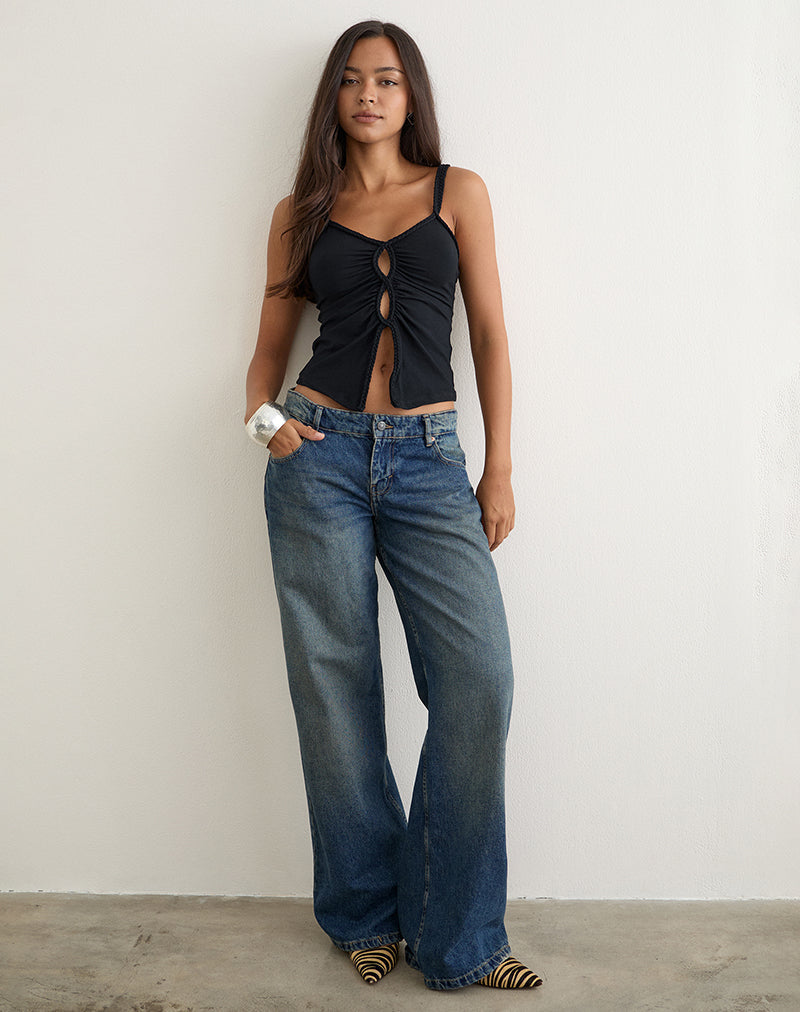 Image of Kepangan Cutout Top in Jersey Black