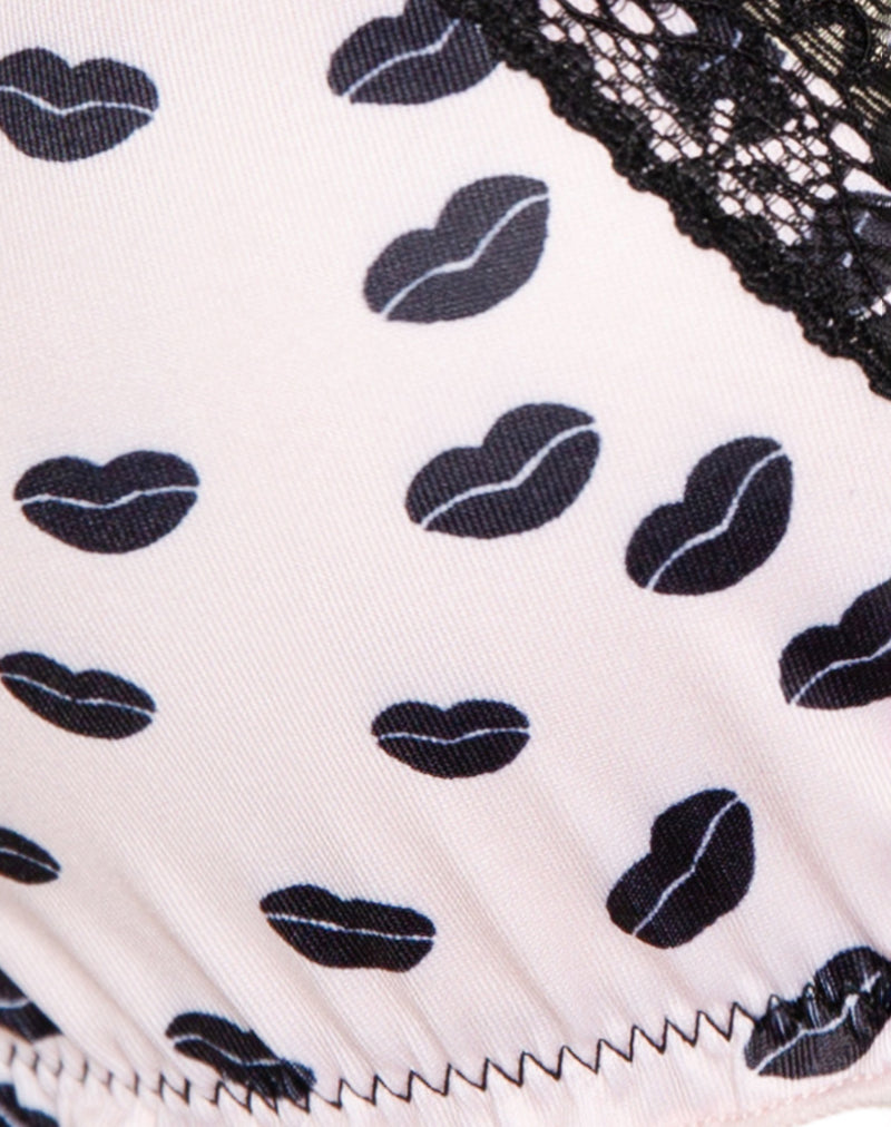 Image of Kia Bra in Pink Micro Lips Black