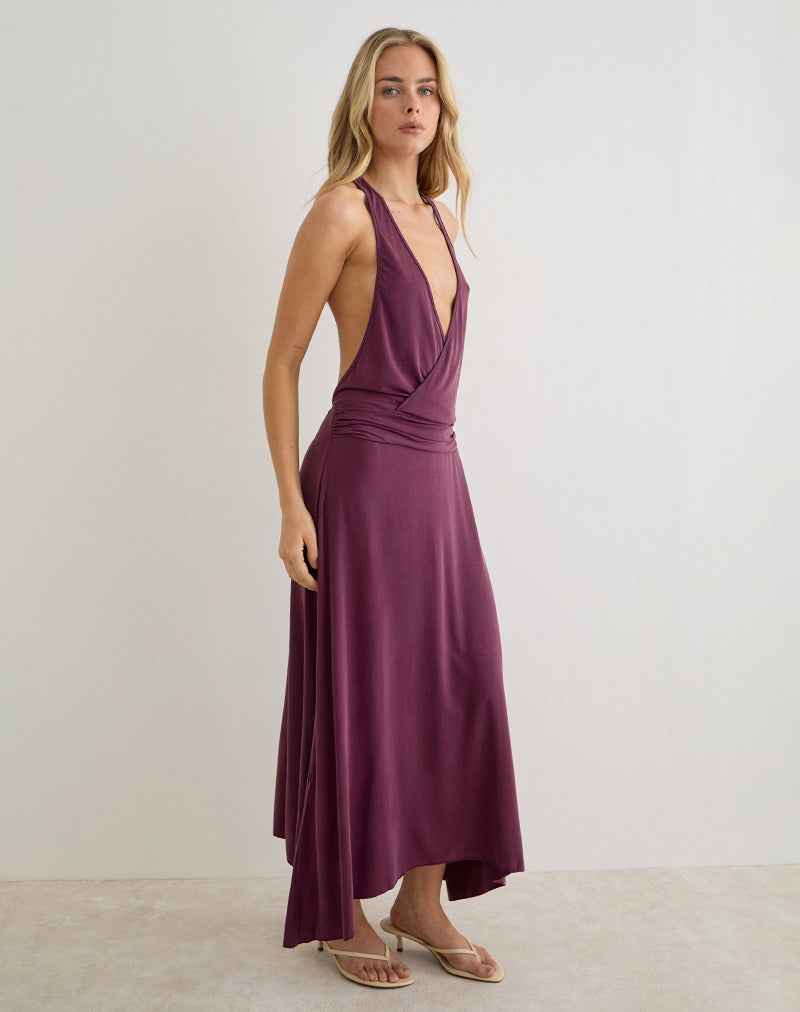 Image of Kiku Maxi Dress in Cupro Deep Purple