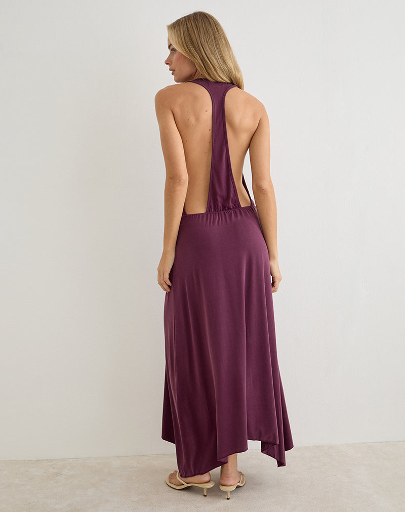 Image of Kiku Maxi Dress in Cupro Deep Purple